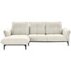 ECKSOFA in Echtleder Weiss  - Weiss/Schwarz, Natur, Leder (182/277cm) - Valnatura