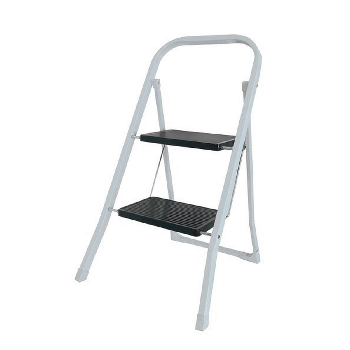 KLAPPTRITTLEITER - Schwarz/Weiß, Basics, Kunststoff/Metall (46/54,5/81cm) - Spirella