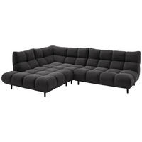 ECKSOFA Ottomane links, Eckteil  Mokka Feincord  - Schwarz/Mokka, Design, Holz/Textil (215/288cm) - Pure Home Lifestyle