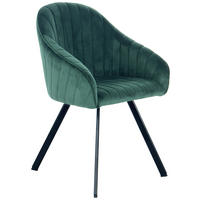 SADA ŽIDLÍ S PODRUČKAMI 2 kusy - černá/tmavě zelená, Moderní, kov/textil (56/86/59cm) - MID.YOU