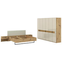 SCHLAFZIMMER Champagner, Eiche Bianco  - Eiche Bianco/Champagner, Design, Glas/Holz (180/200cm) - Musterring