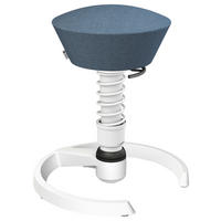 BÜROHOCKER Wollmischung mel. Blau, Weiß  - Blau/Weiß, Basics, Textil/Metall (55/45,66/55cm) - Aeris