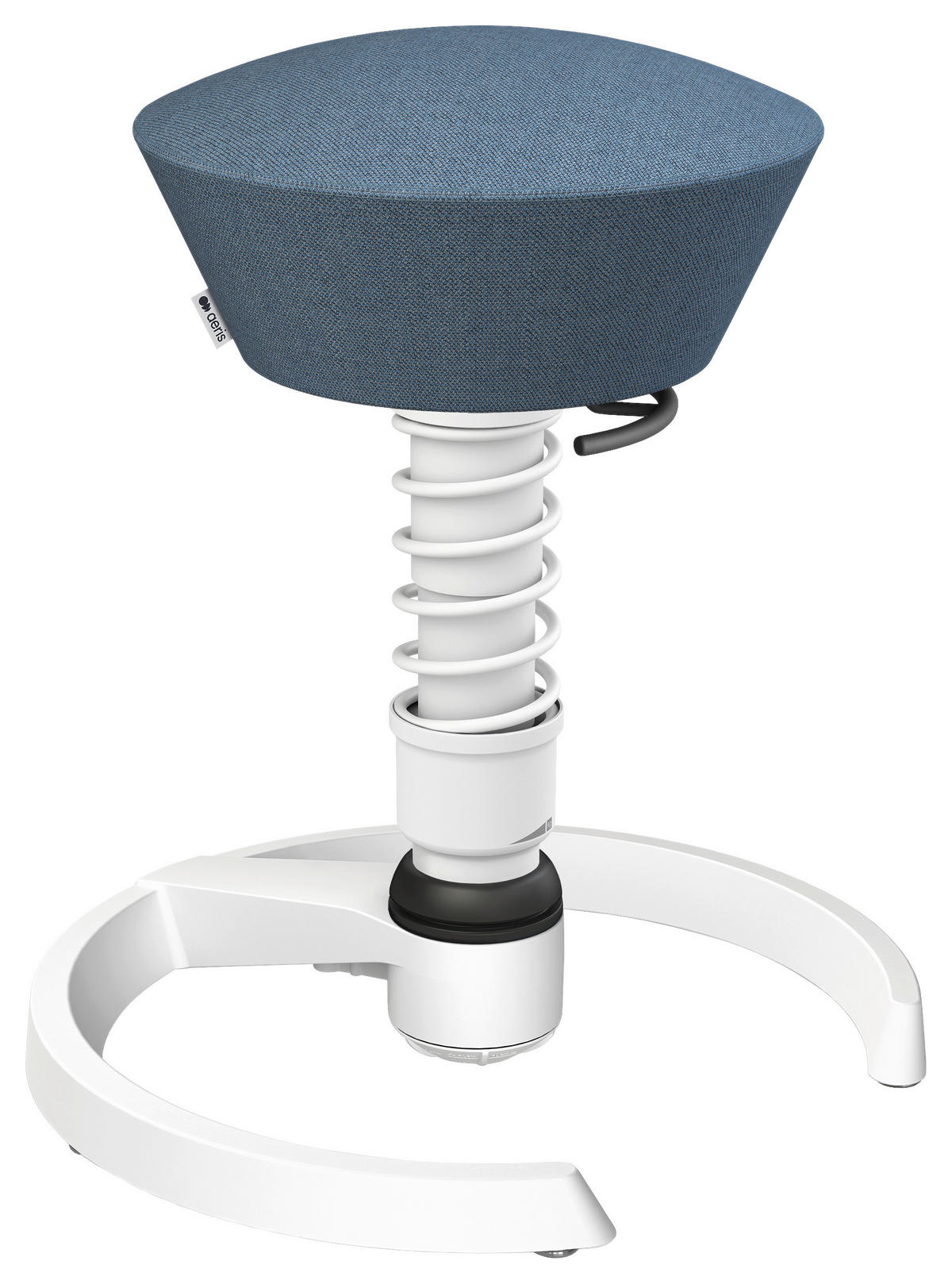 BÜROHOCKER Wollmischung mel. Blau, Weiß  - Blau/Weiß, Basics, Textil/Metall (55/45,66/55cm) - Aeris