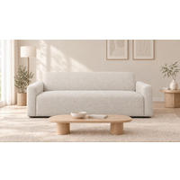 2-SITZER-SOFA Hector in Creme  - Creme/Schwarz, Design, Textil (203/71/92cm) - Livetastic
