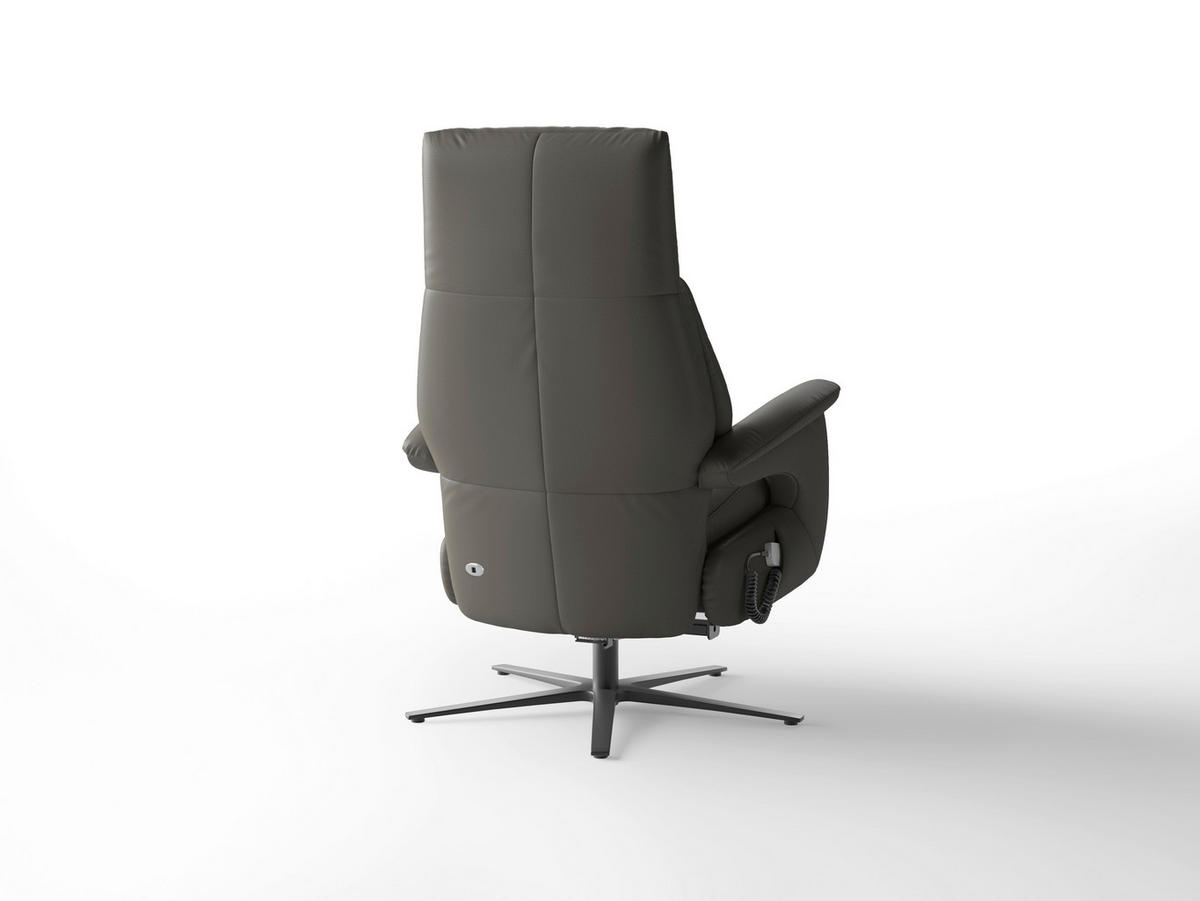 RELAXAČNÉ KRESLO, koža, antracitová - čierna/antracitová, Basics, kov/koža (75/110/85cm) - Sit & More