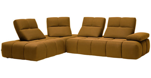 ECKSOFA in Struktur Senfgelb 233/313 cm - Senfgelb/Schwarz, Design, Kunststoff/Textil (233/313cm) - Emilio Belluti