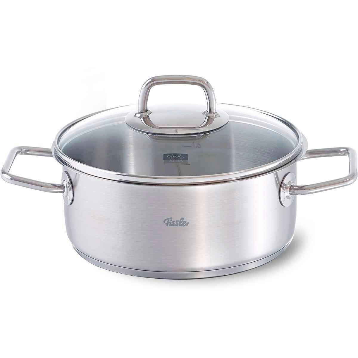 LONAC ZA KUHANJE  2,4 l  Viseo®  - srebrne boje, Basics, staklo/metal (20/9cm) - Fissler