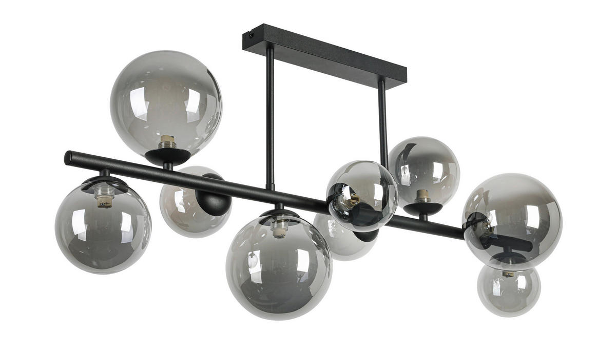 PLAFONJERA  - crna, Konvencionalno, staklo/metal (90/30/43cm) - Dieter Knoll