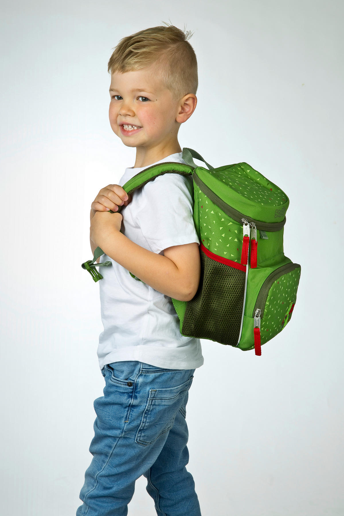KINDERRUCKSACK Scooli Mini Me Diego Dragon  - Grün, Basics, Textil (20/29/13cm)