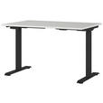 SCHREIBTISCH 120/80/72-118 cm  in Hellgrau, Schwarz  - Hellgrau/Schwarz, MODERN, Holzwerkstoff/Metall (120/80/72-118cm) - Novel