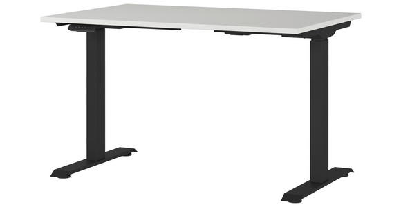 SCHREIBTISCH 120/80/72-118 cm  in Hellgrau, Schwarz  - Hellgrau/Schwarz, MODERN, Holzwerkstoff/Metall (120/80/72-118cm) - Novel