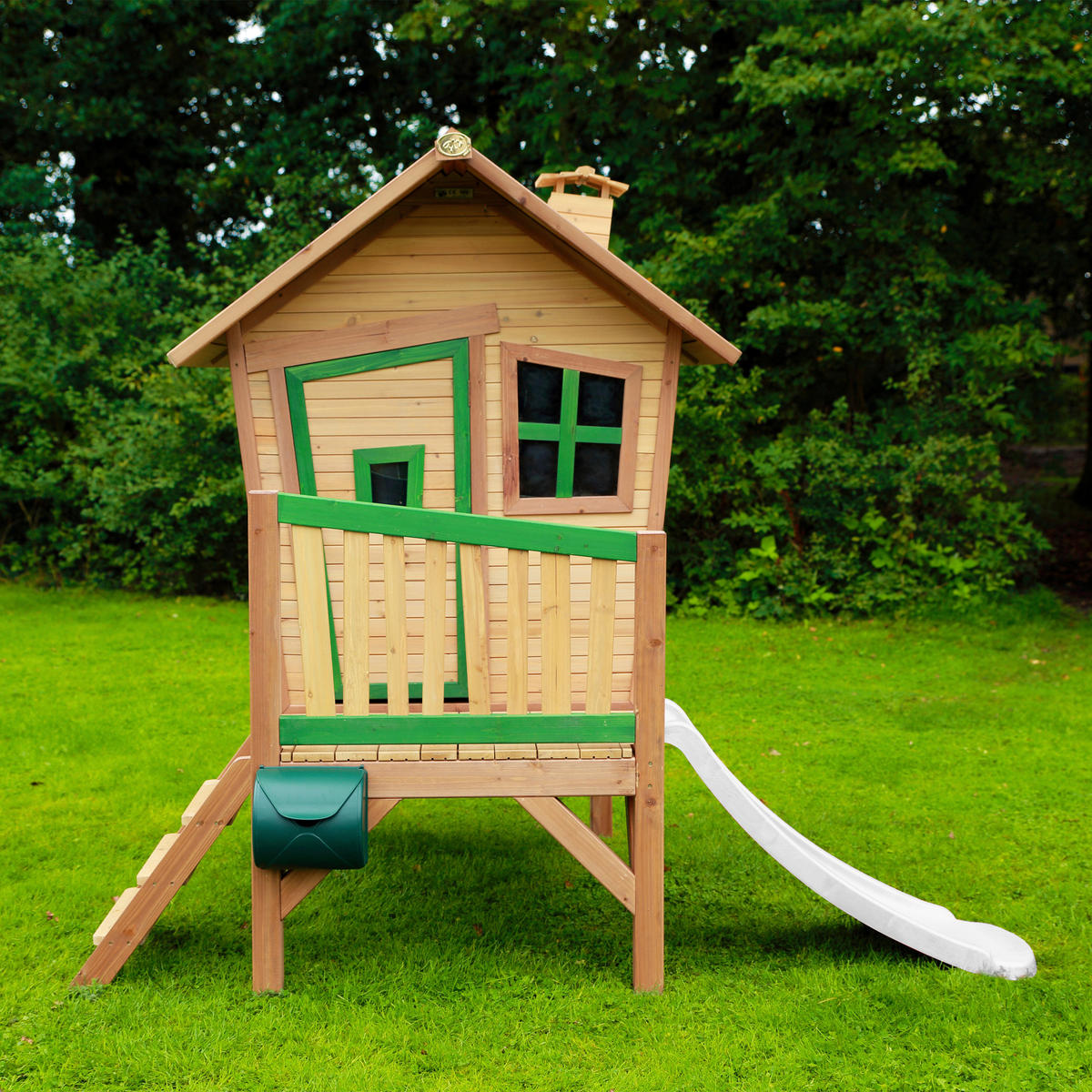 SPIELHAUS 264/203/177 cm  - Braun/Weiß, KONVENTIONELL, Holz/Kunststoff (264/203/177cm) - Ambia Garden