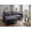 ECKSOFA in Cord Grau  - Schwarz/Grau, Basics, Holz/Textil (238/174cm) - Livetastic