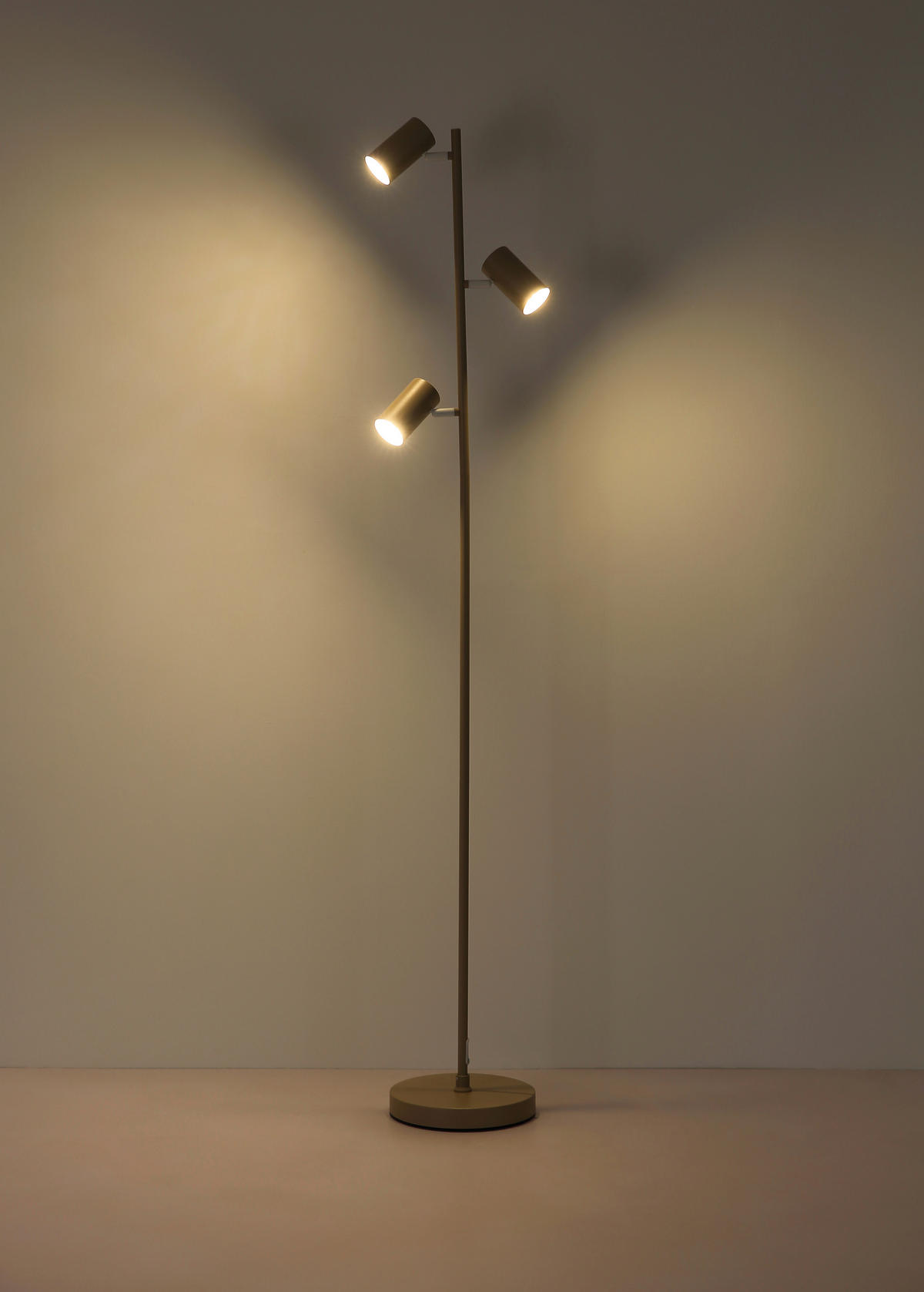 STEHLEUCHTE 23/154 cm    - Sandfarben/Weiß, Design, Kunststoff/Metall (23/154cm) - Globo