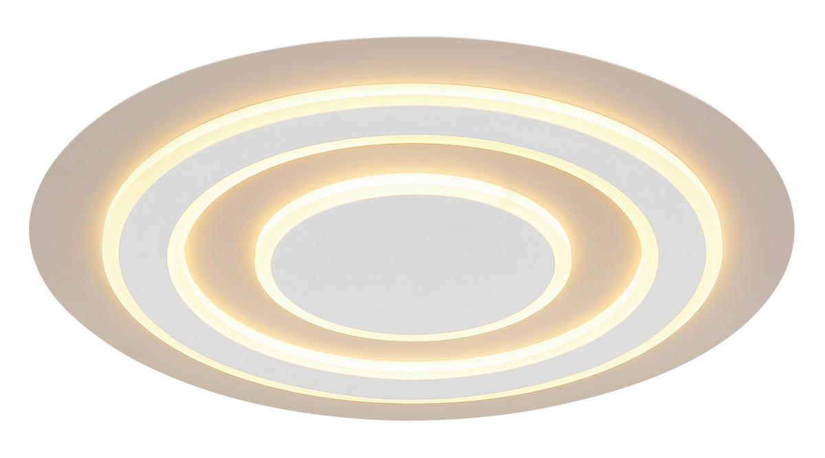 LED-DECKENLEUCHTE Jayden 48/5,5 cm   - Sandfarben/Weiß, Design, Kunststoff/Metall (48/5,5cm) - Globo