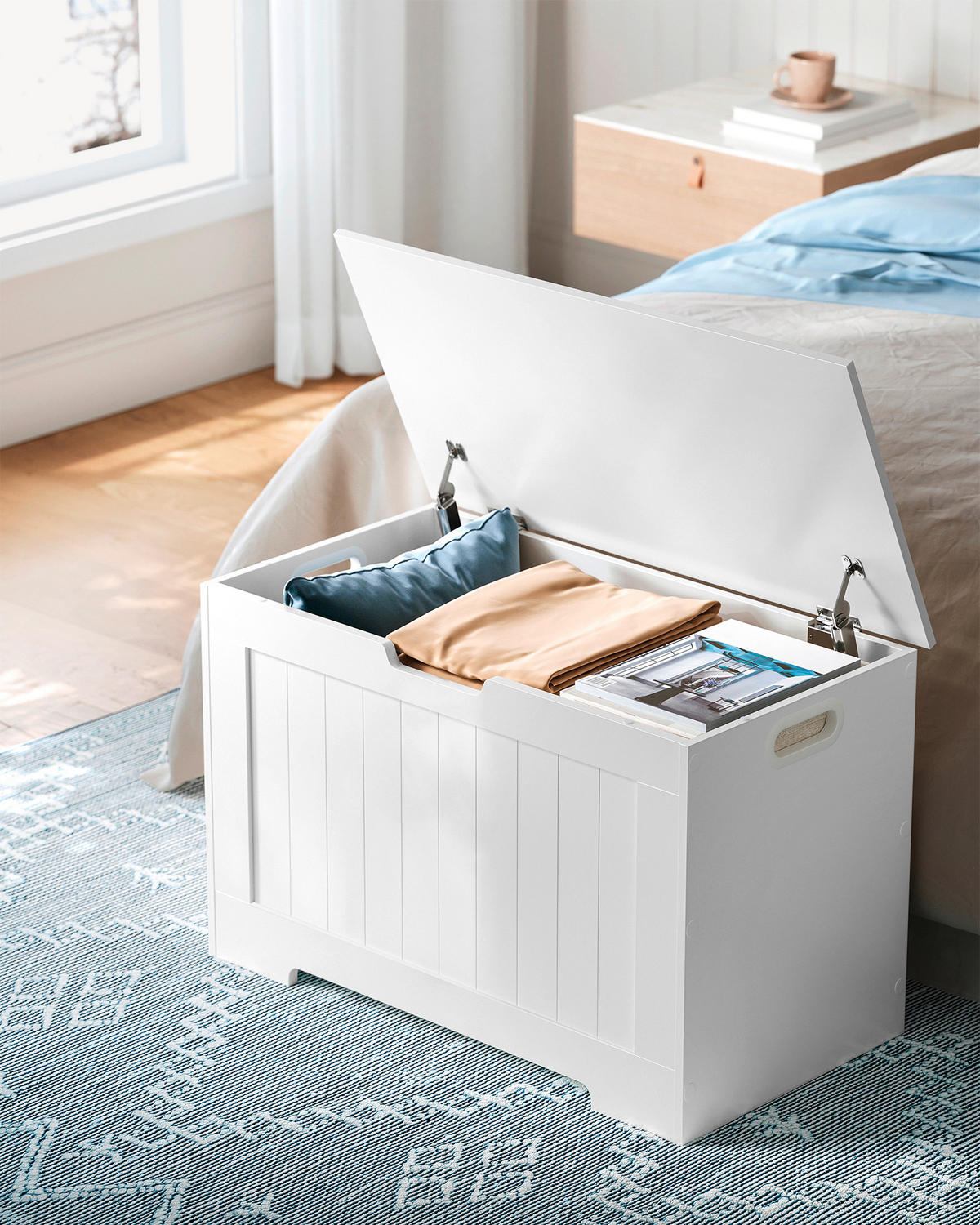 TRUHE in 76/48/40 cm  - Weiß, Trend, Holzwerkstoff (76/48/40cm) - Boxxx