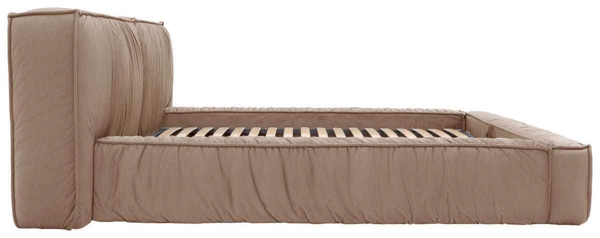POLSTERBETT Lattenrost, Bettkasten 200/200 cm  in Cappuccino  - Schwarz/Cappuccino, Design, Holz/Textil (200/200cm) - Boxxx
