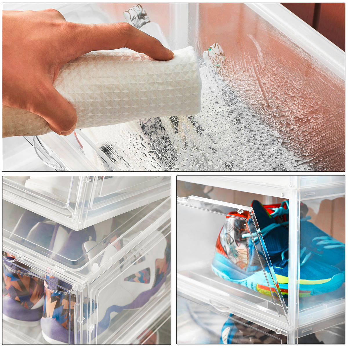 REGÁL NA TOPÁNKY, priehľadné, 72/66/28 cm - priehľadné, Trend, plast (72/66/28cm) - Boxxx