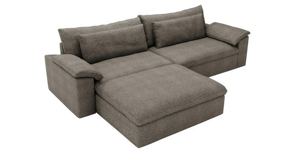 ECKSOFA  in Webstoff Graubraun  198/306 cm  - Graubraun/Schwarz, MODERN, Kunststoff/Textil (198/306cm) - Carryhome