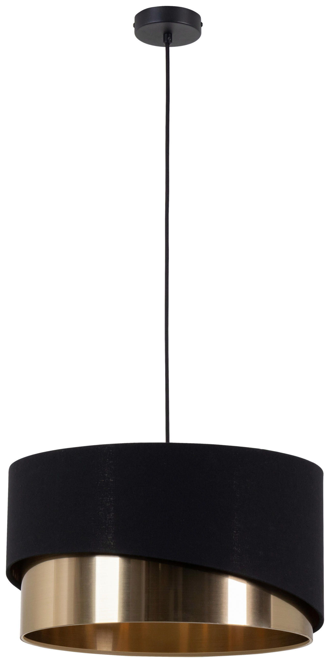 HÄNGELEUCHTE 45,5/120 cm   - Goldfarben/Schwarz, MODERN, Kunststoff/Textil (45,5/120cm) - Novel