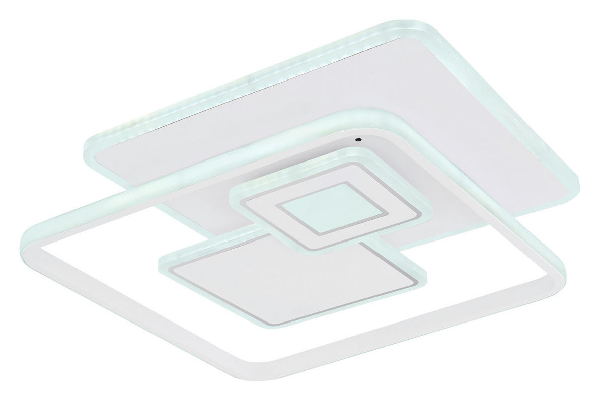 STROPNÍ LED SVÍTIDLO, 50,3/50,3/6 cm - bílá/opál, Konvenční, kov/plast (50,3/50,3/6cm) - Globo