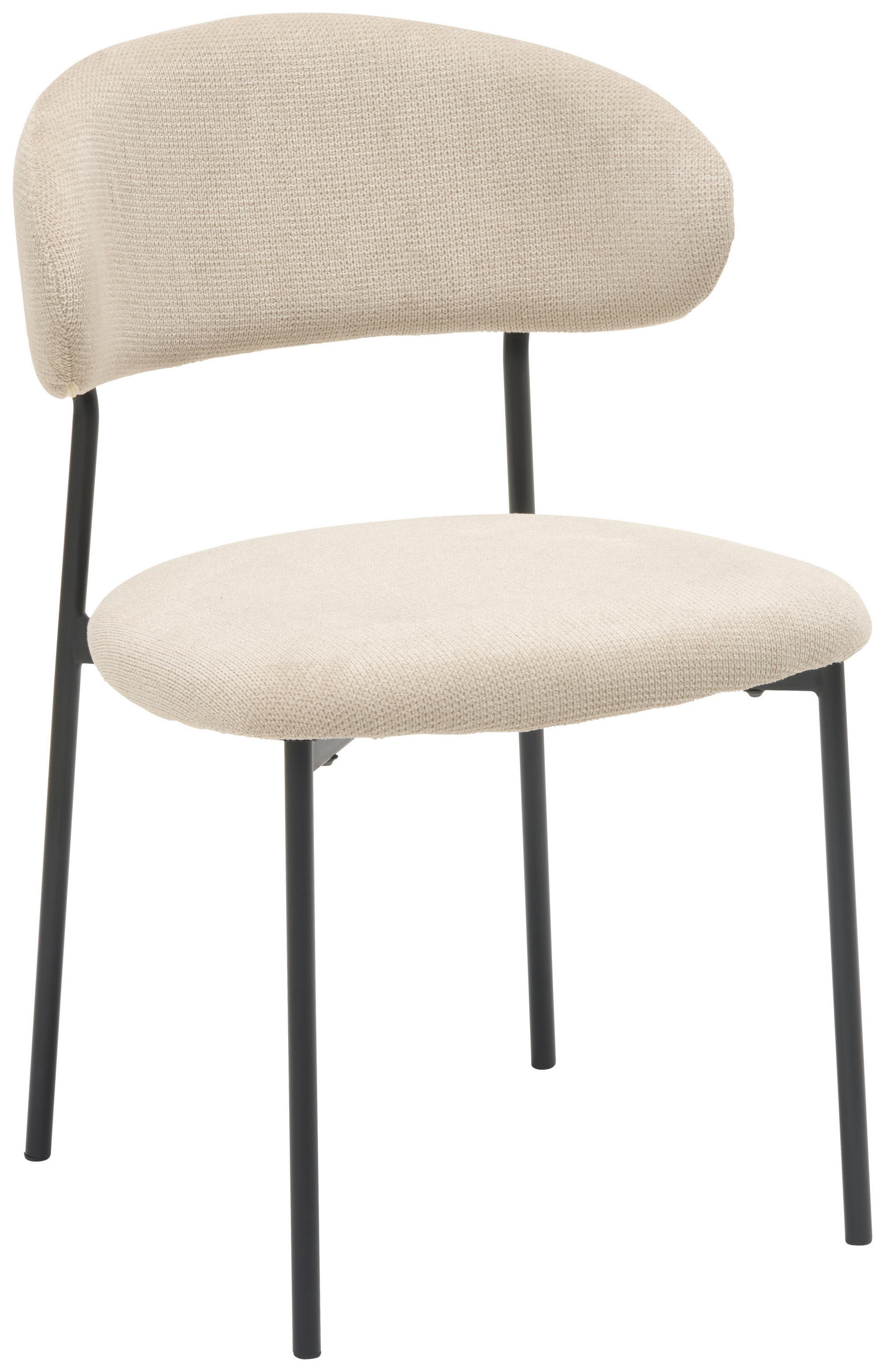 STUHL  in Eisen Mikrofaser Metall, Textil  - Beige/Schwarz, KONVENTIONELL, Textil/Metall (53/80/57cm) - MID.YOU