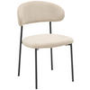 STUHL Mikrofaser Schwarz, Beige  - Beige/Schwarz, KONVENTIONELL, Textil/Metall (53/80/57cm) - MID.YOU