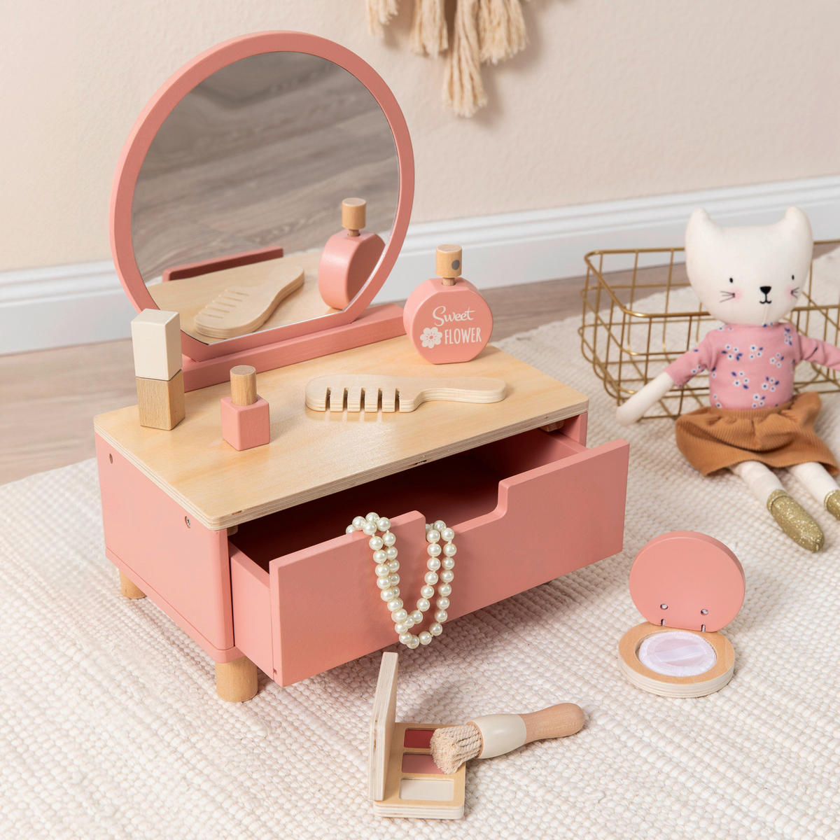 KINDER-STYLINGSET CAMELLIA  - Altrosa, Basics, Holz (28/19/36cm) - MUSTERKIND