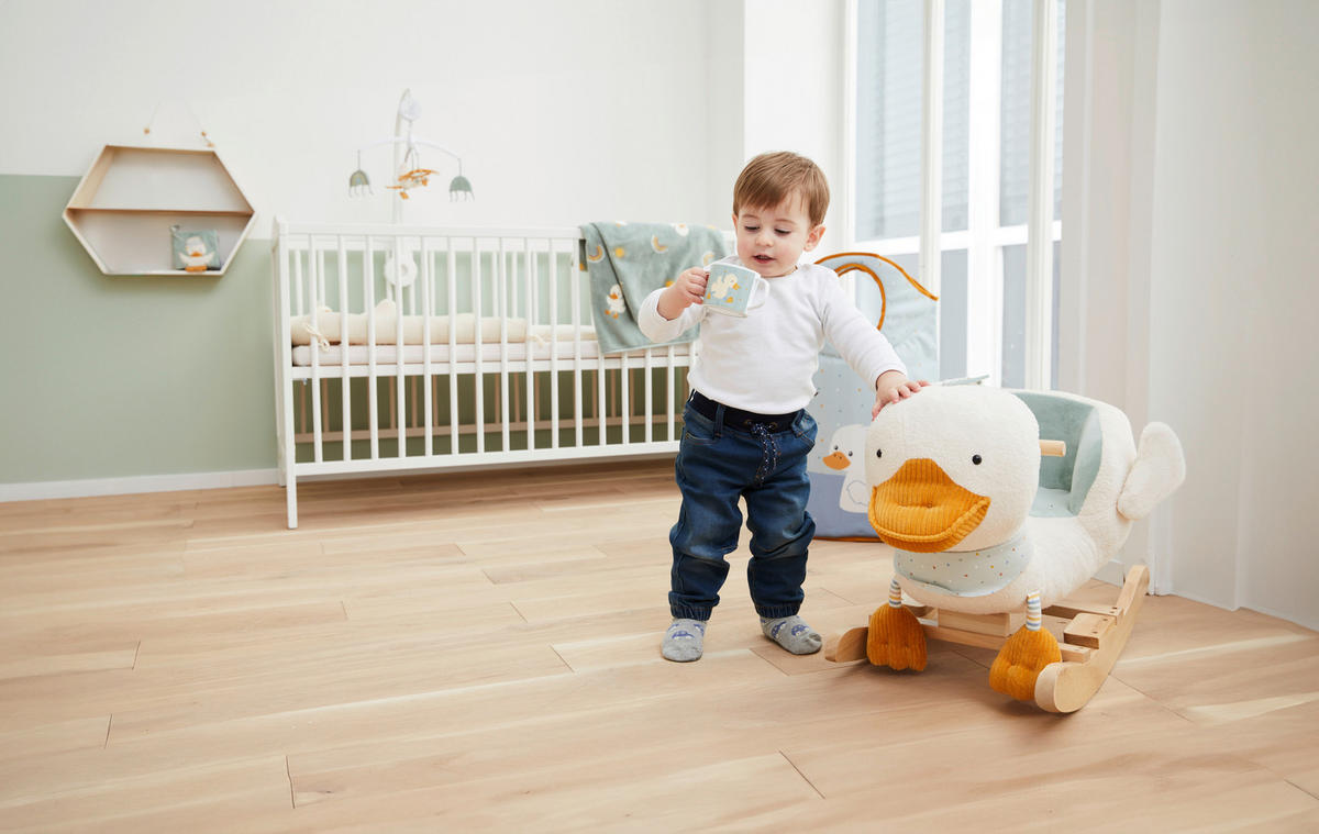 SCHAUKELTIER Edda  - Türkis, Basics, Holz/Textil (63/35/47cm) - Sterntaler