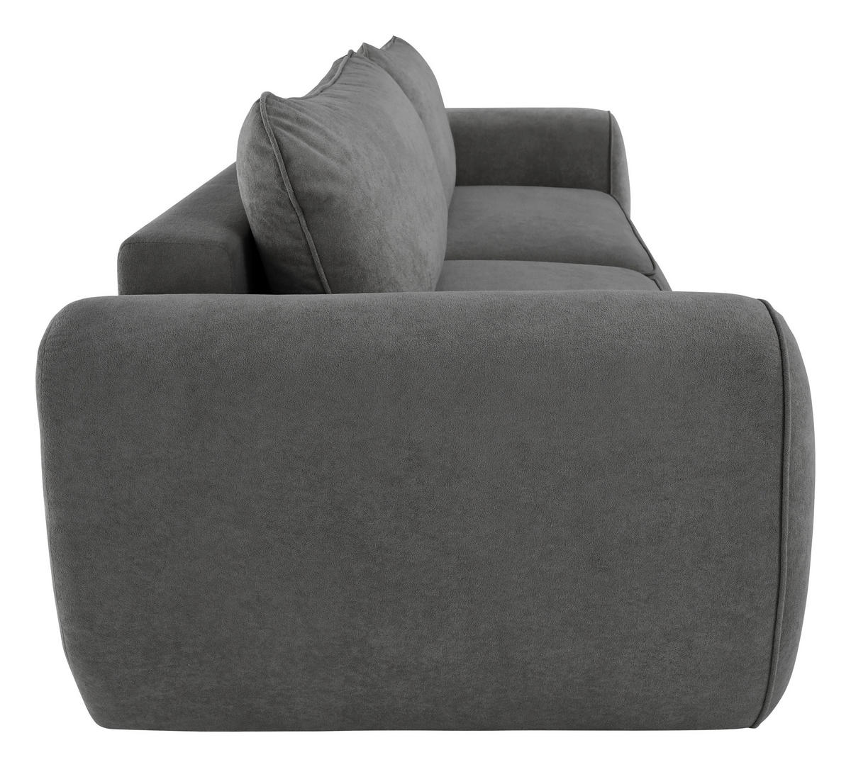 SCHLAFSOFA Jacquard Dunkelgrau  inkl. Rückenkissen, Bettkasten, Schlaffunktion, Rücken echt, Liegefläche im Originalstoff  - Dunkelgrau/Schwarz, KONVENTIONELL, Kunststoff/Textil (257/96/110cm) - Milino