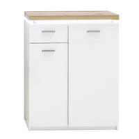SCHUHSCHRANK  in 75/99/38 cm  - Weiss/Eichefarben, Natur, Holzwerkstoff/Metall (75/99/38cm)