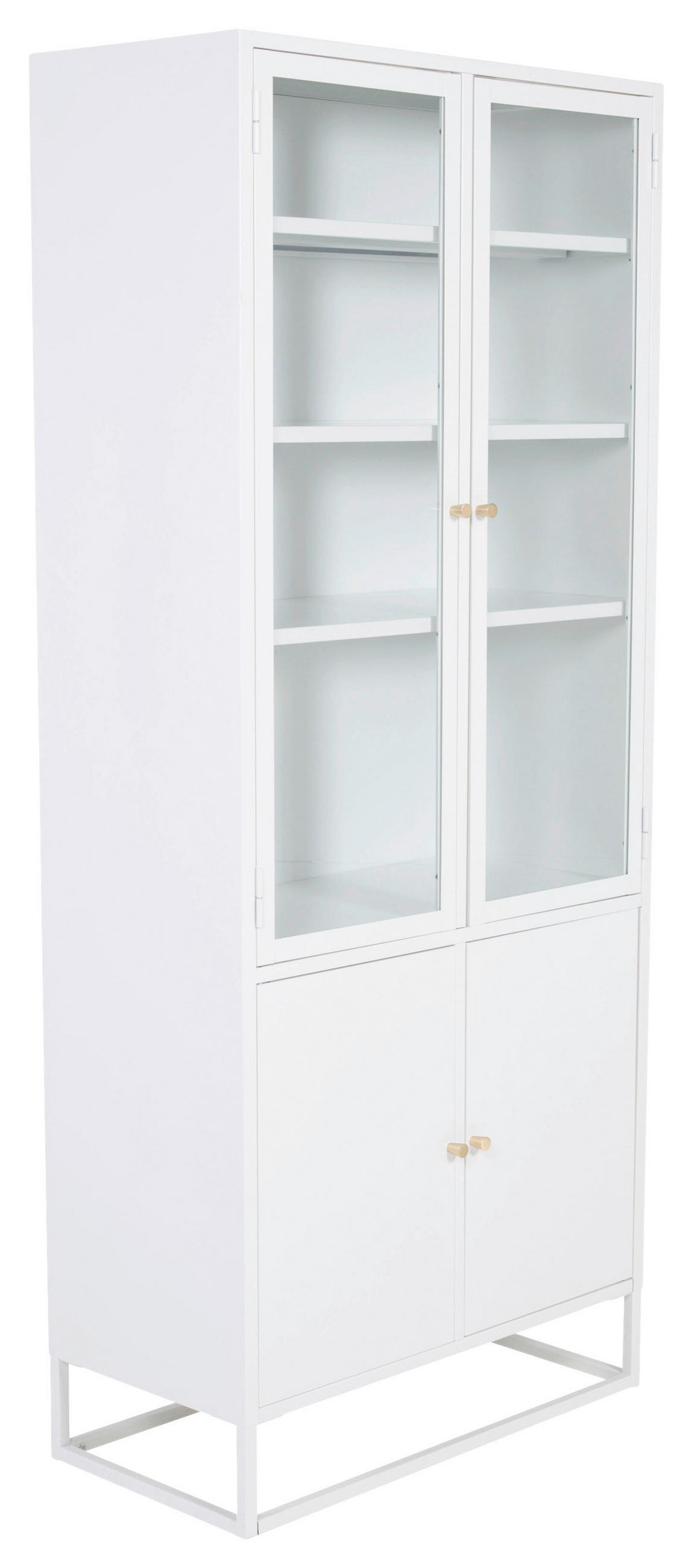 VITRINSKÅP  i vit  - vit, Design, metall/glas (80/190/41cm) - Livetastic