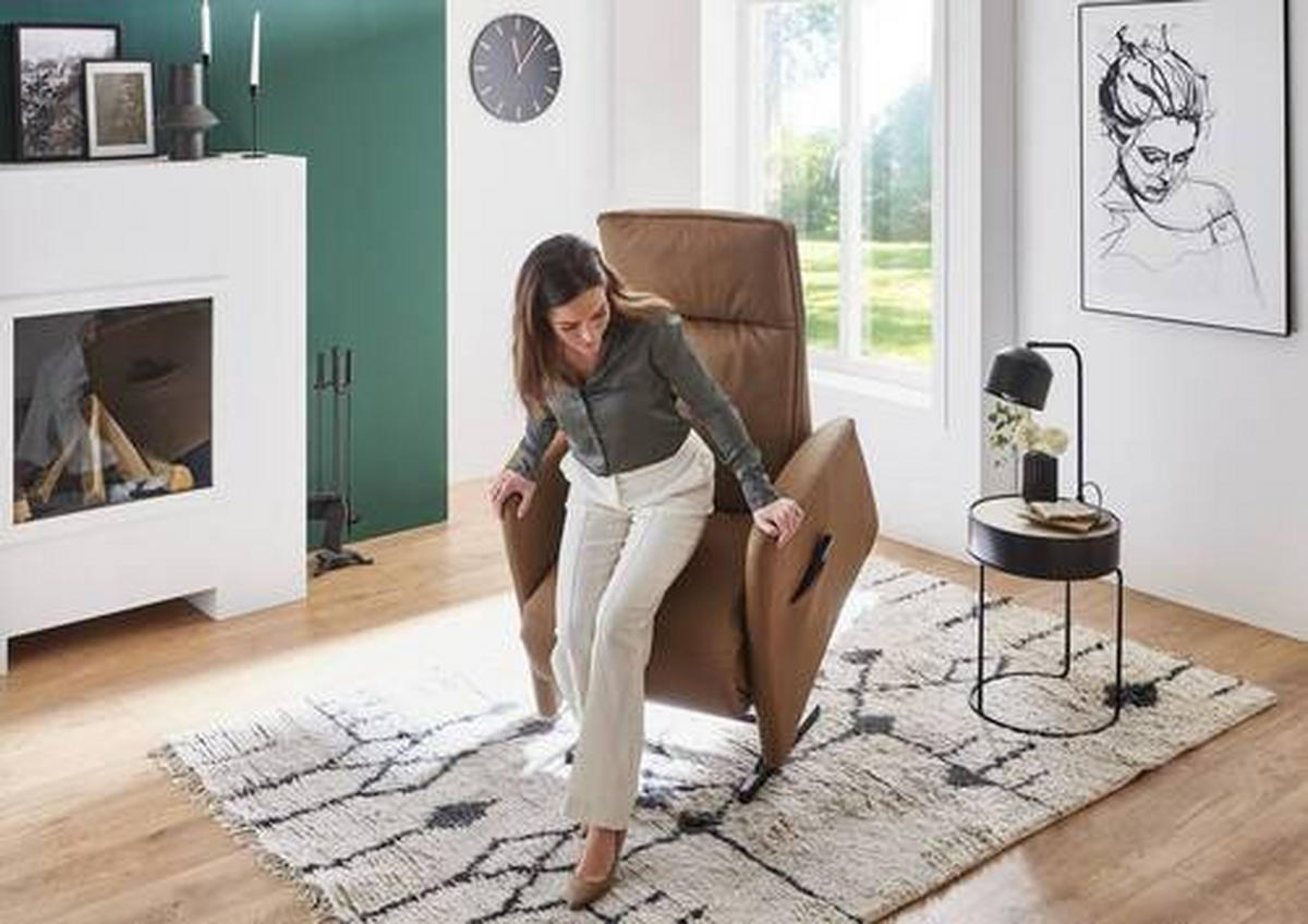RELAXSESSEL in Textil Braun  - Schwarz/Braun, Design, Kunststoff/Textil (90/114/87-176cm) - Valdera
