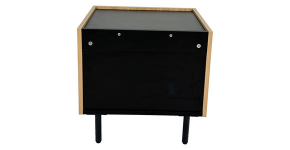 NACHTKÄSTCHEN in Schwarz, Eichefarben - Eichefarben/Schwarz, Design, Holzwerkstoff/Metall (50/50/40cm) - Xora