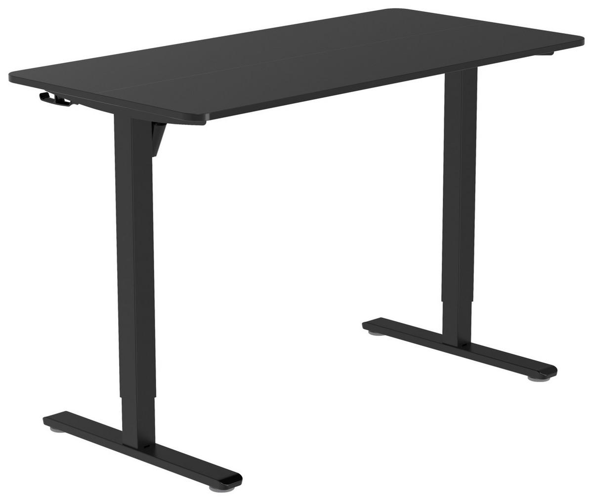 SCHREIBTISCH 120/60/70-115 cm Schwarz elektrisch höhenverstellbar  - Schwarz, MODERN, Holzwerkstoff/Kunststoff (120/60/70-115cm) - Livetastic