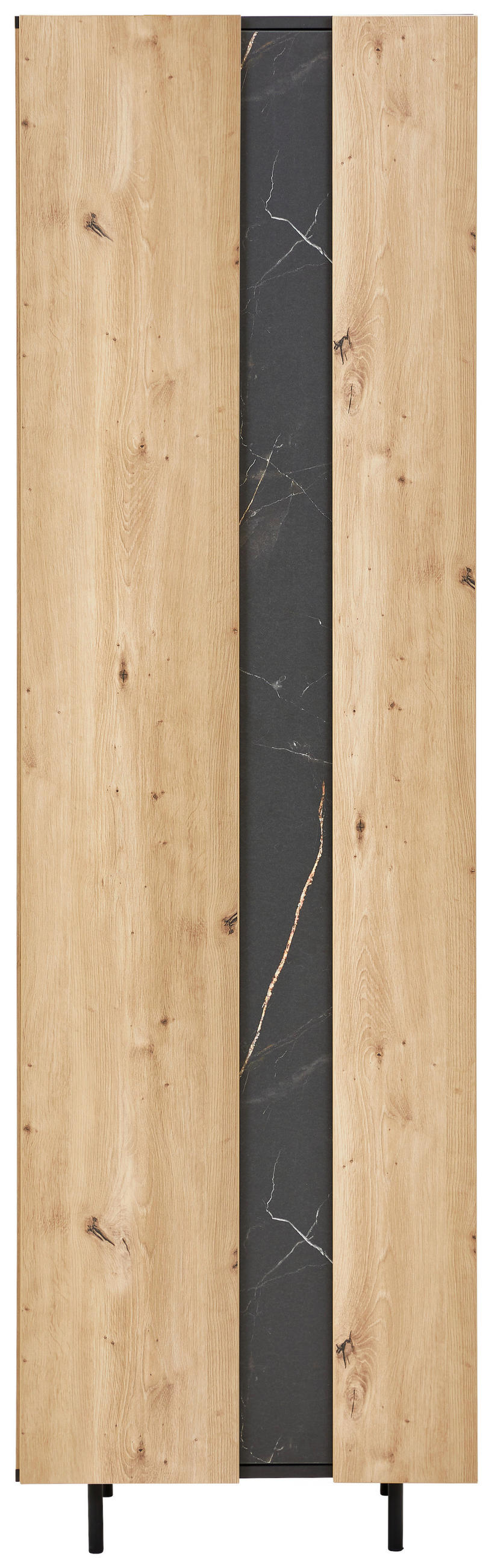 GARDEROBENSCHRANK  in 60/202/42 cm  - Schwarz/Eiche Artisan, KONVENTIONELL, Holzwerkstoff/Metall (60/202/42cm) - home24