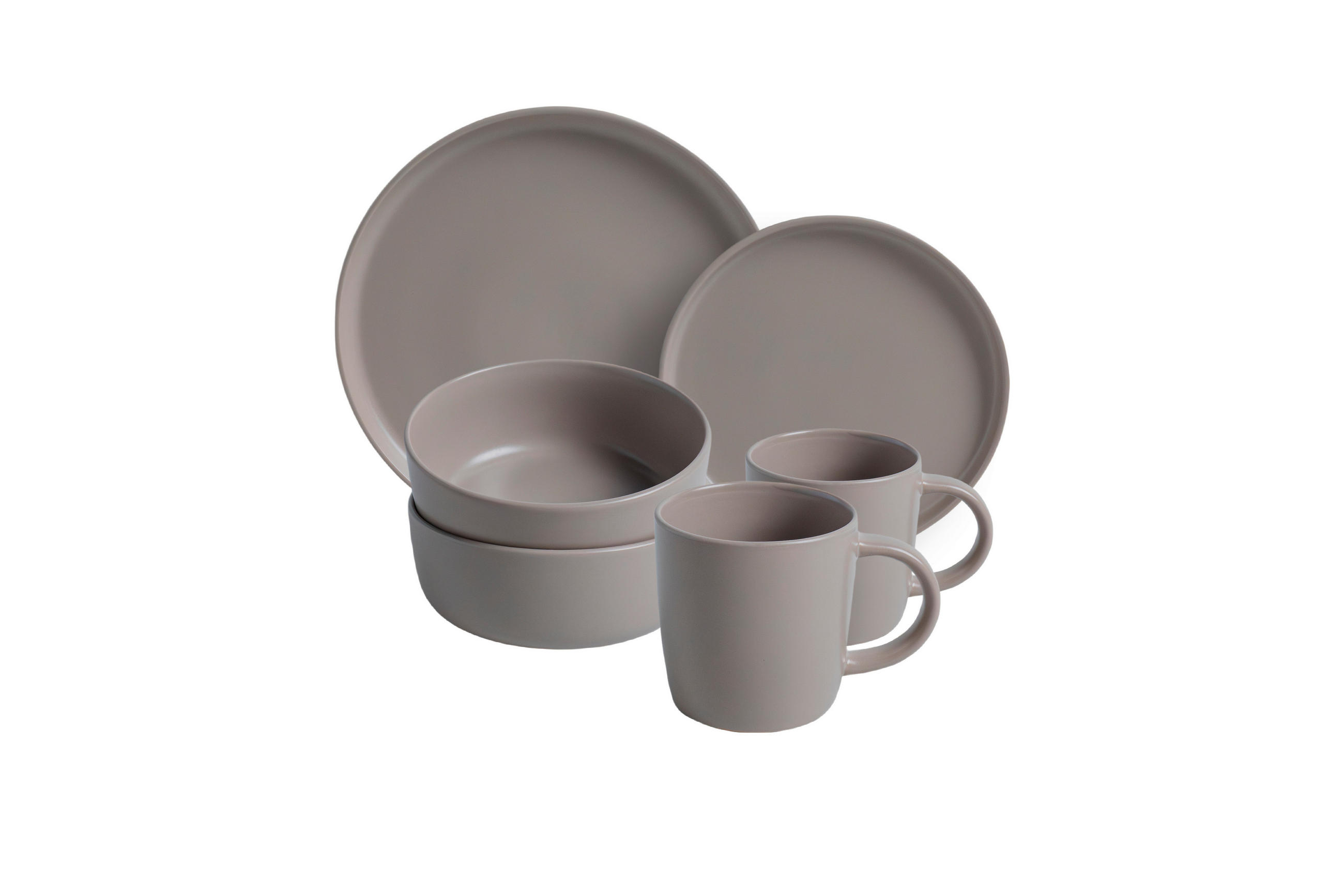 KOMBISERVICE Grau 16-teilig Grigio  - Grau, KONVENTIONELL, Keramik (0/0/0cm) - Van Well