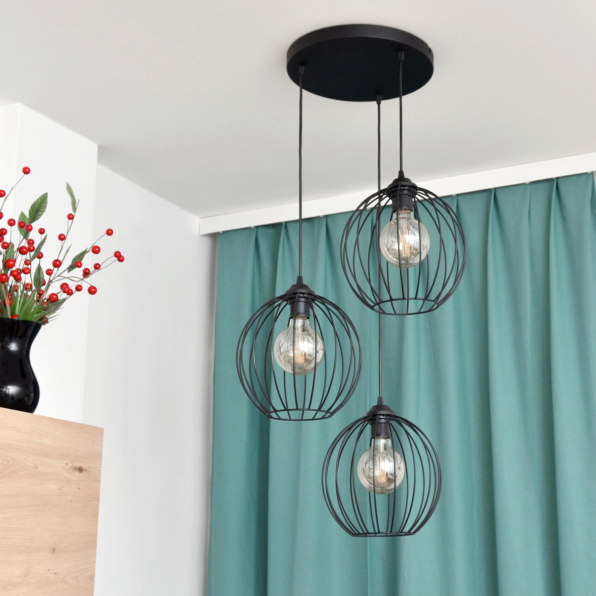 HÄNGELEUCHTE 52/52/95 cm  - Schwarz, Trend, Metall (52/52/95cm)