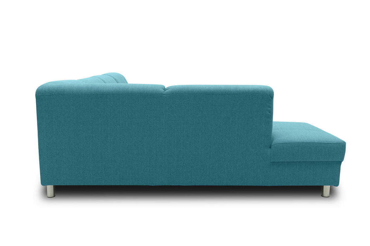 WOHNLANDSCHAFT Petrol Webstoff  - Chromfarben/Petrol, KONVENTIONELL, Textil/Metall (194/308/150cm) - MID.YOU