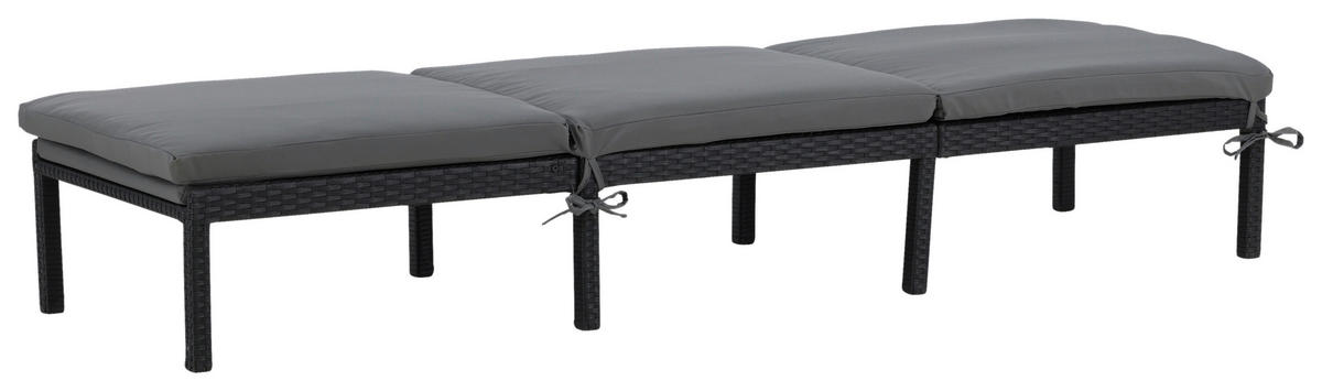 SONNENLIEGE 59/84/198 cm  - Schwarz, KONVENTIONELL, Kunststoff (59/84/198cm) - Gardenson