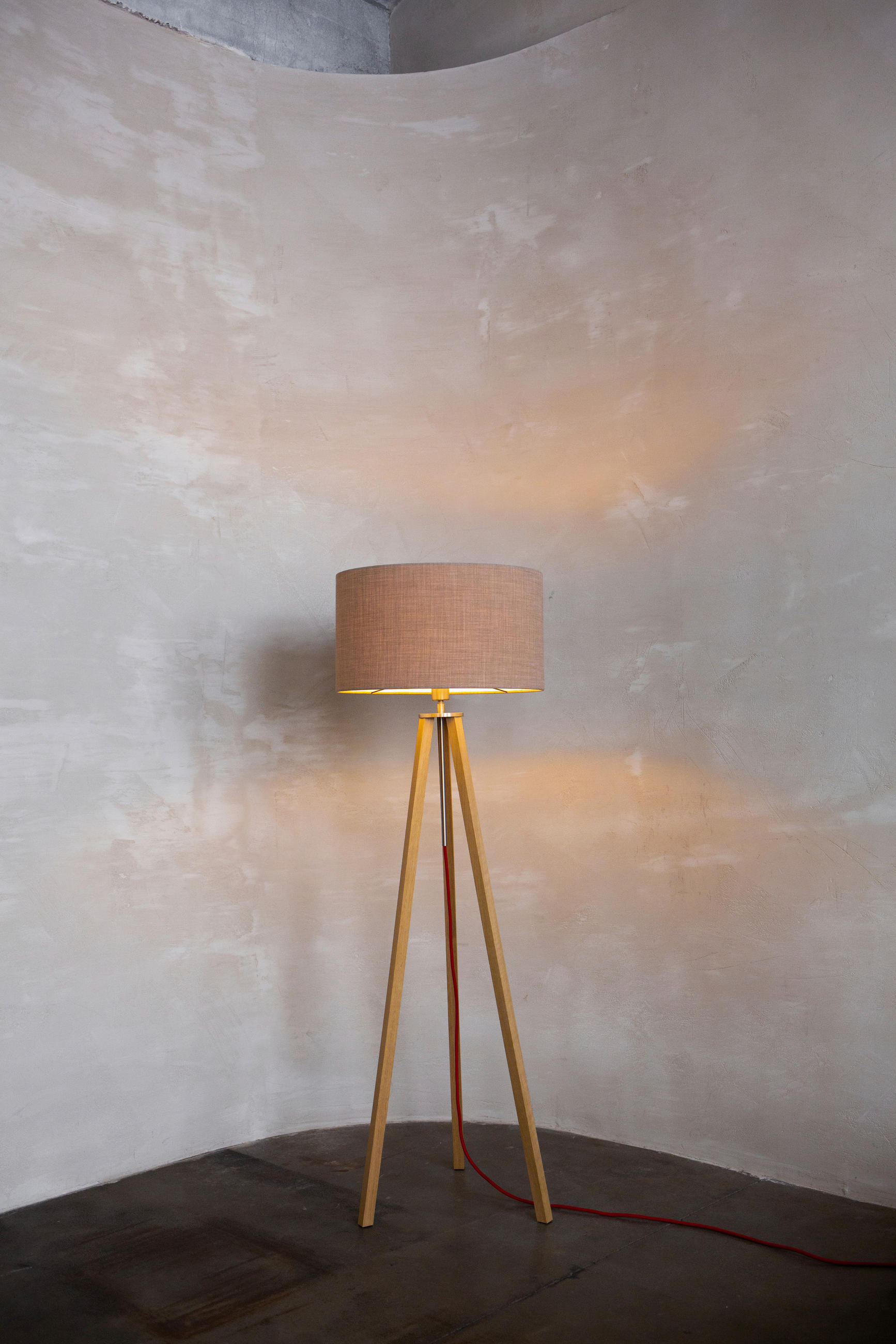 STEHLEUCHTE  50/150/50 cm   - Taupe/Eichefarben, Basics, Naturmaterialien/Holz (50/150/50cm)