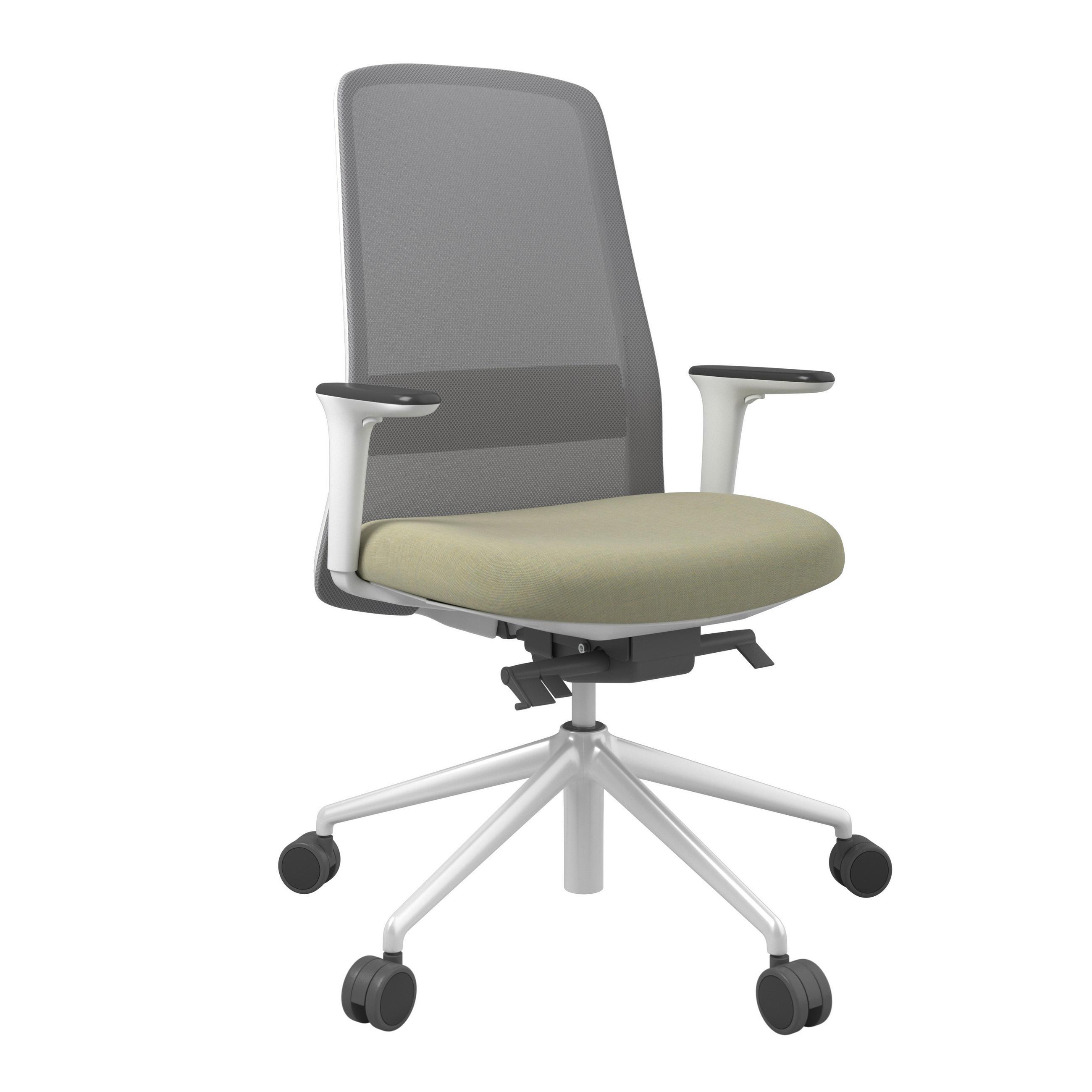 XXXLutz Drehstuhl Grau, Weiß, 70x103-115x70 cm