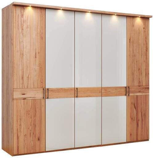 DREHTÜRENSCHRANK in Kernbuche  - Schieferfarben/Kernbuche, Konventionell, Glas/Holz (250/216/58cm) - Venda
