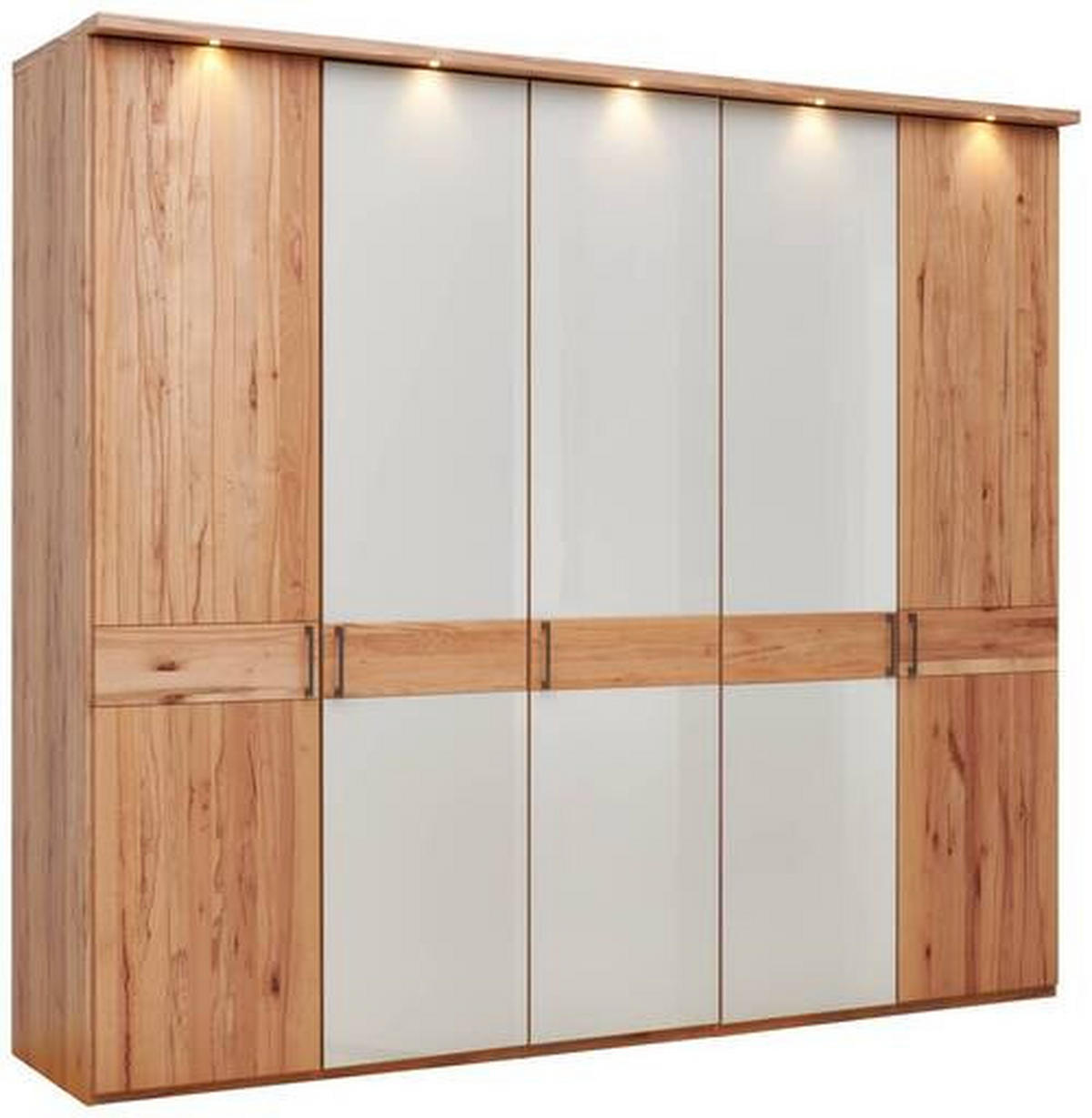 DREHTÜRENSCHRANK in Kernbuche  - Schieferfarben/Kernbuche, Konventionell, Glas/Holz (250/216/58cm) - Venda