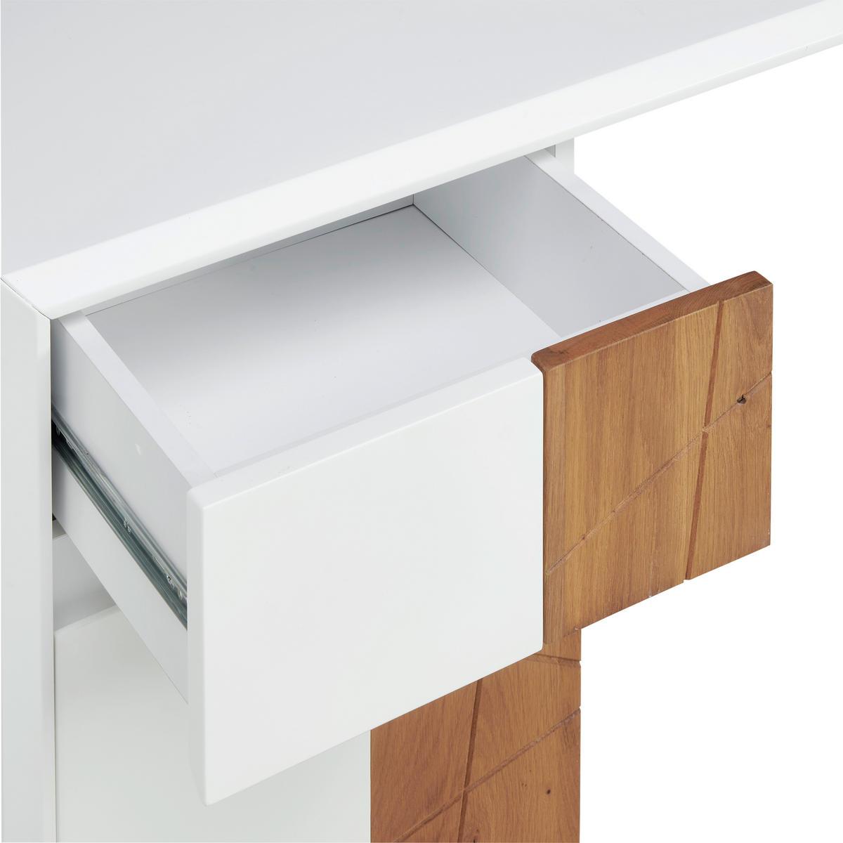 PISALNA MIZA les, leseni material bela, barve hrasta  - barve hrasta/bela, Moderno, leseni material/les (121/76/58cm) - MID.YOU