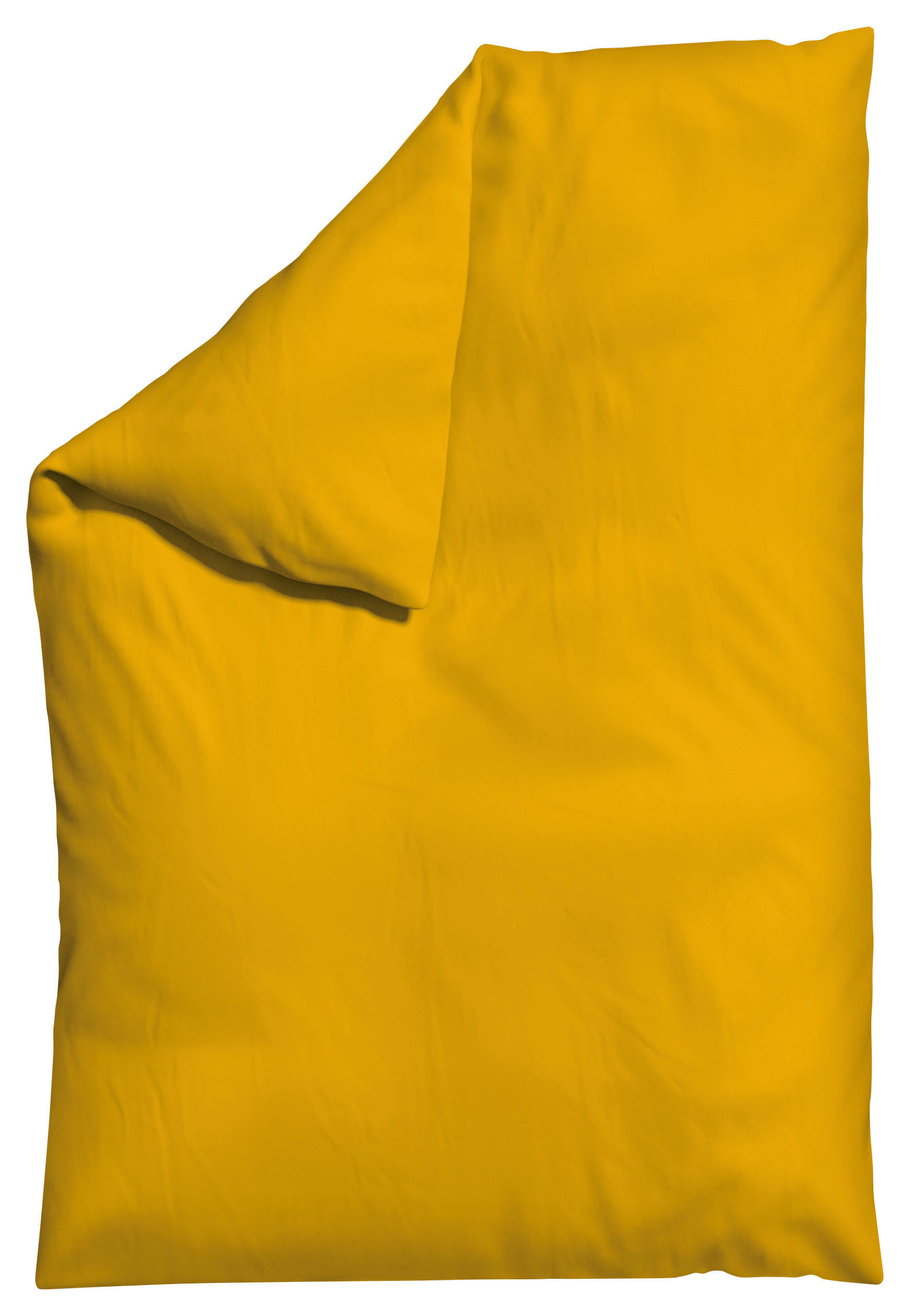 Schlafgut Bettdeckenbezug Woven Satin Currygelb 135-140x200 cm