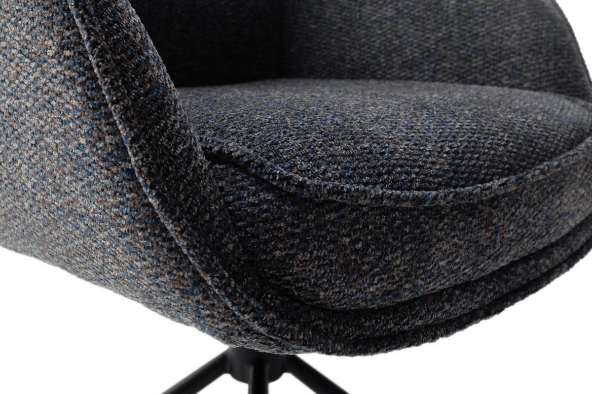 ARMLEHNSTUHL  in Stahl Webstoff  - Anthrazit/Schwarz, Design, Textil/Metall (62/92/65cm) - Novel