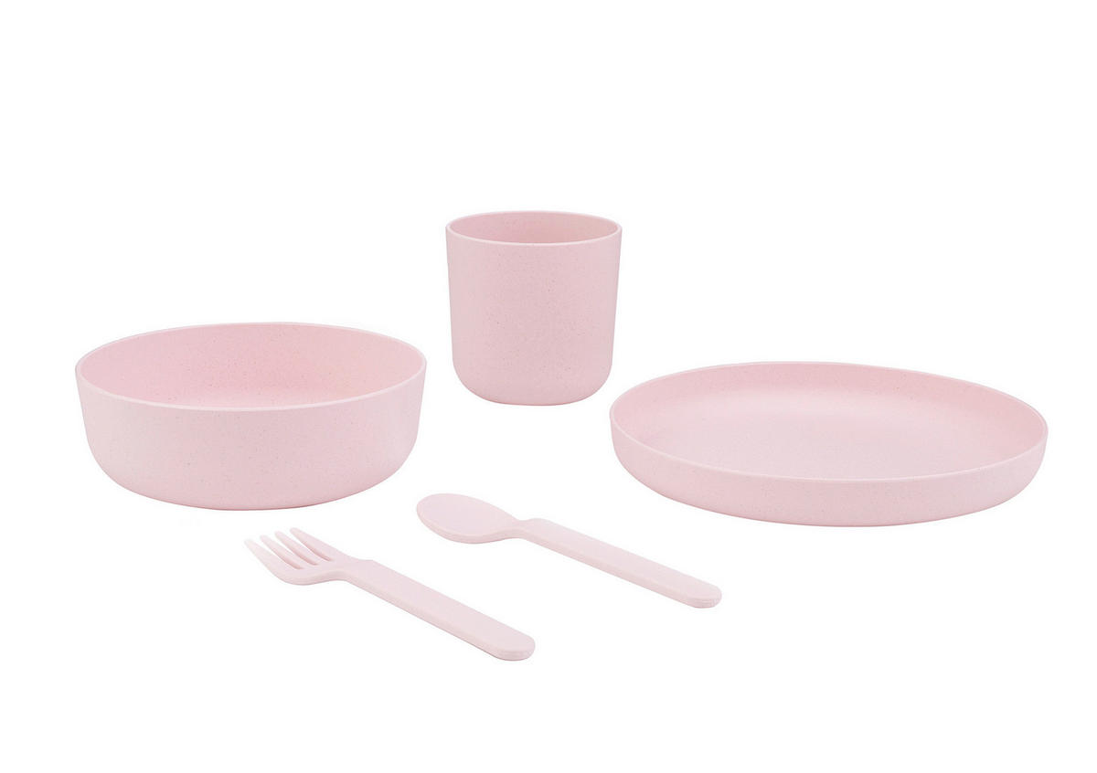 SET DEČJEG POSUĐA - svetloružičasta, Prirodno, prirodni materijali - Avelia