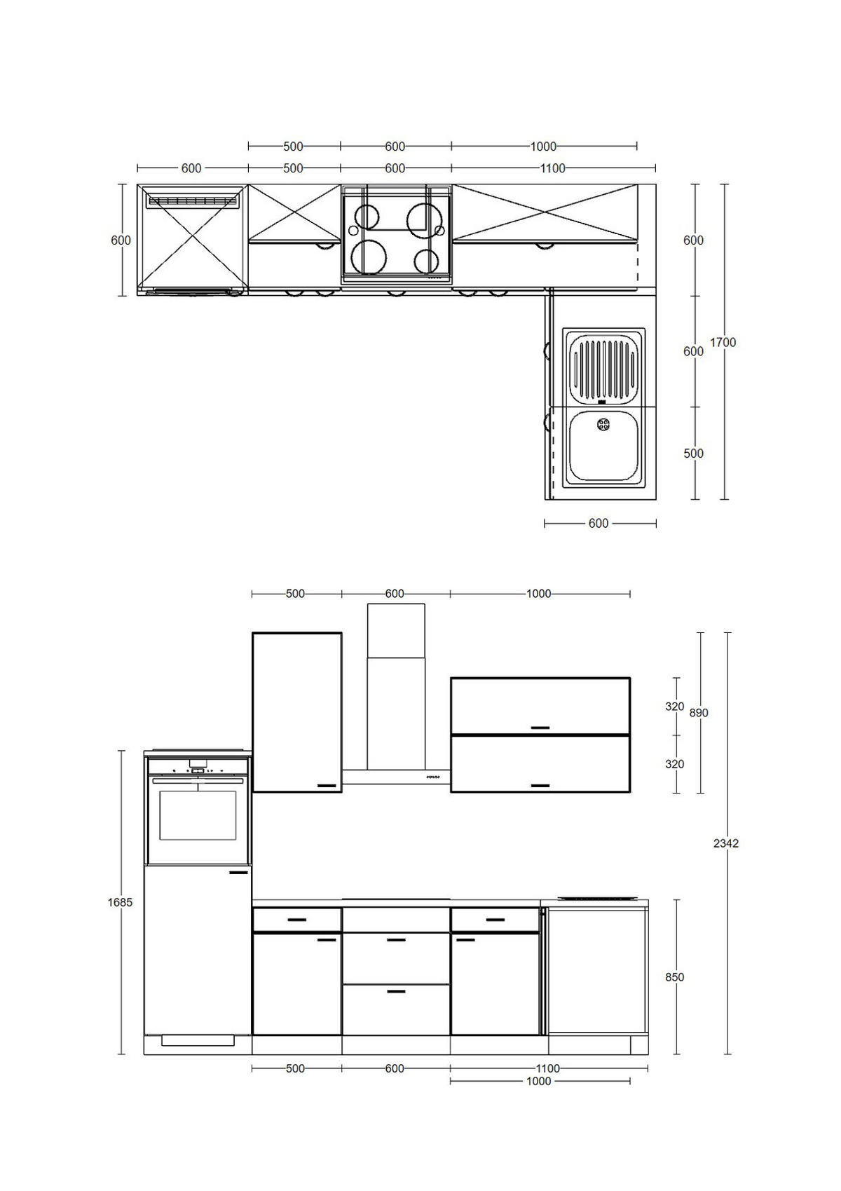 ECKKÜCHE 280/170 cm  in Grau, Eiche San Remo  - Edelstahlfarben/Eiche San Remo, MODERN, Holzwerkstoff/Metall (280/170cm) - FlexWell