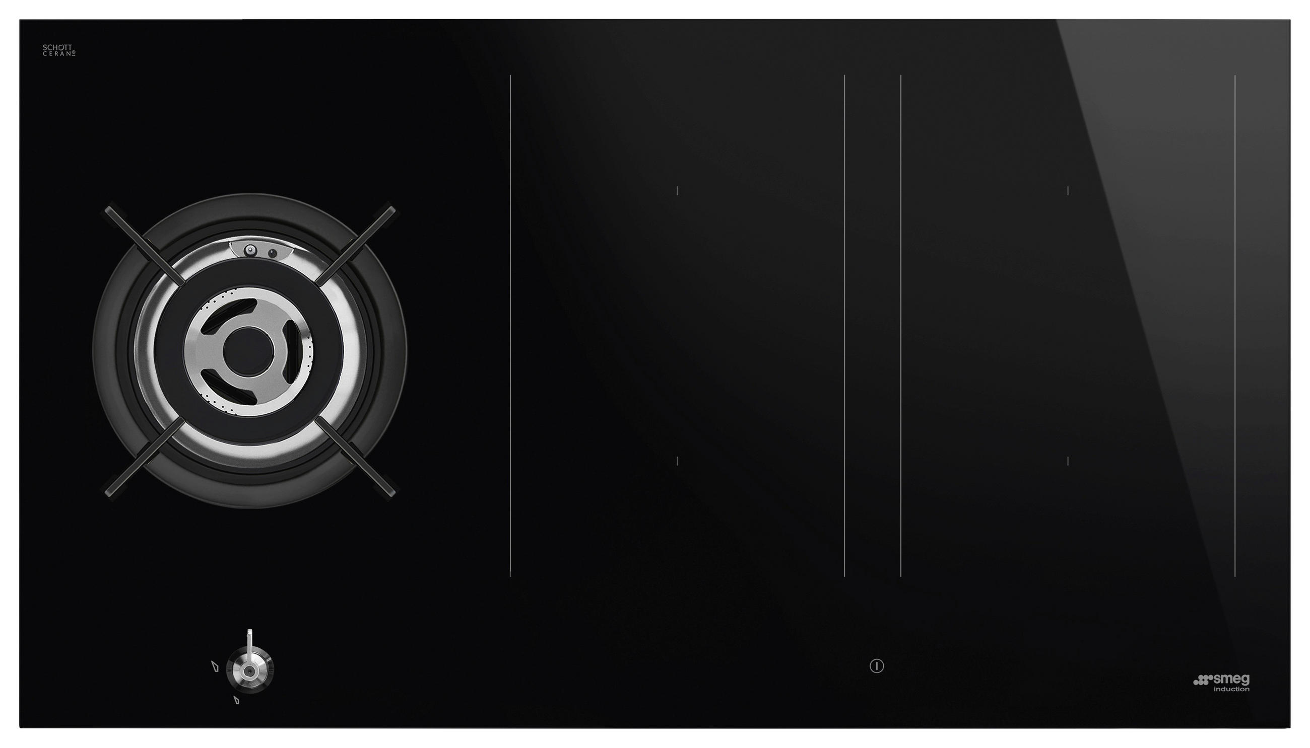 GASKOCHFELD - Schwarz, Basics, Glas (90/45/51cm) - SMEG